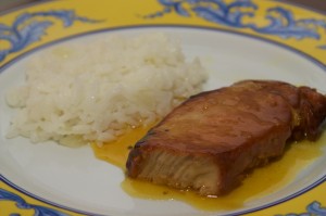 Lombo Caramelado com Arroz