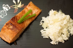 Salmão Japonês com arroz